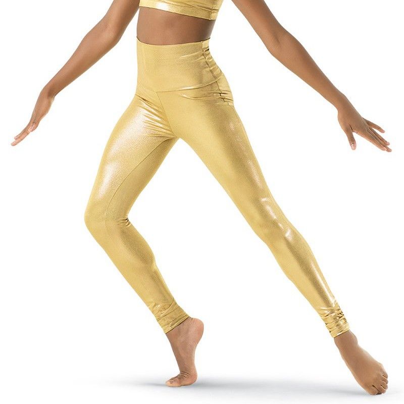 Women Ladies Dance High Waisted Disco Shiny Wet Look Leggings Stretch Pants S-XL 