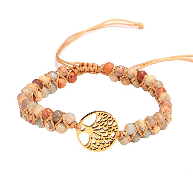Pulsera Pulsera, Encanto De Vida Árbol De Piedra Natural 