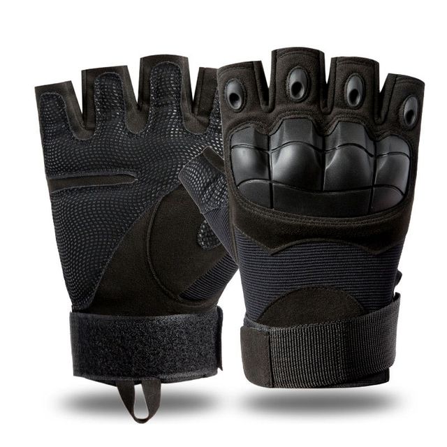 Gants tactiques noirs à moitié doigt