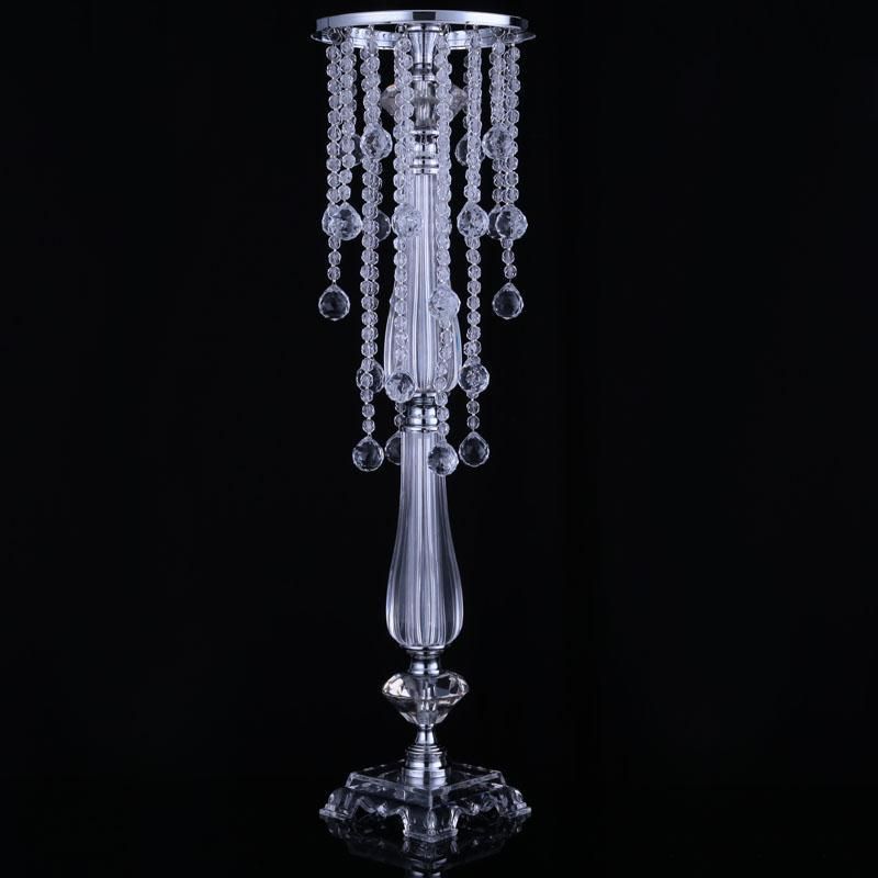 Crystal Floor Vase On Silver Stand 70cm Tall Wedding Centerpiece For