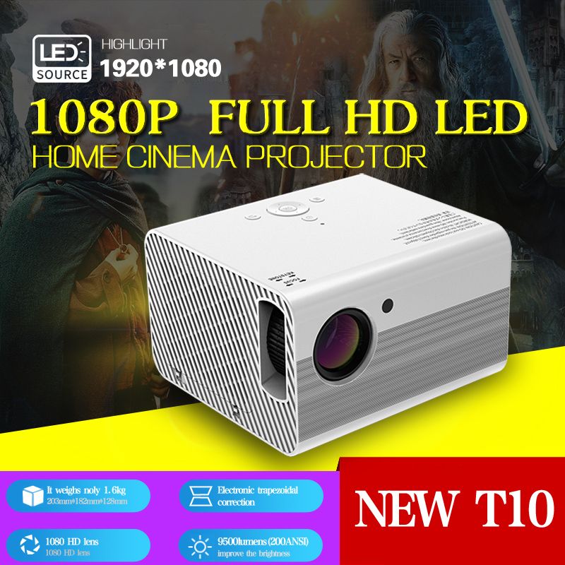 Mini proyector LED * Resolución 200ansi Soporte Full Video Beamer Home Cinema