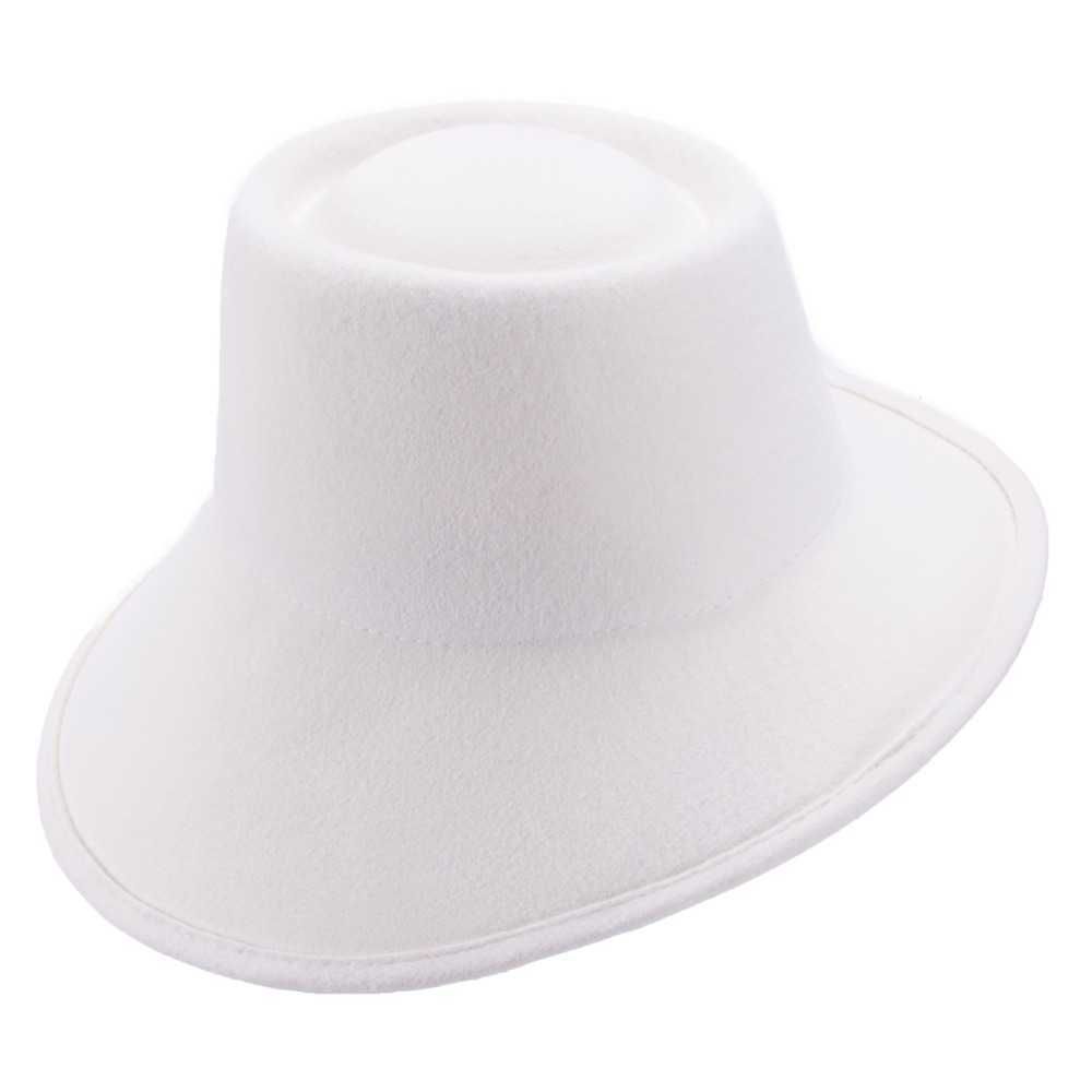 Lawliet Womens 100% Wool Felt Tilt Asymmetrical Brim Wedding Church Fedora Hat T289