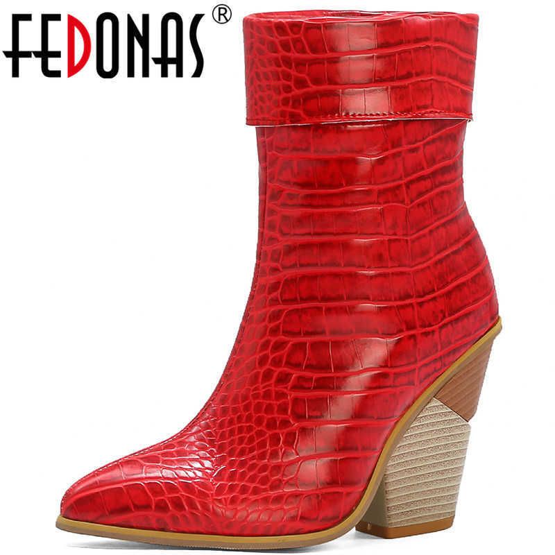 office red ankle boots