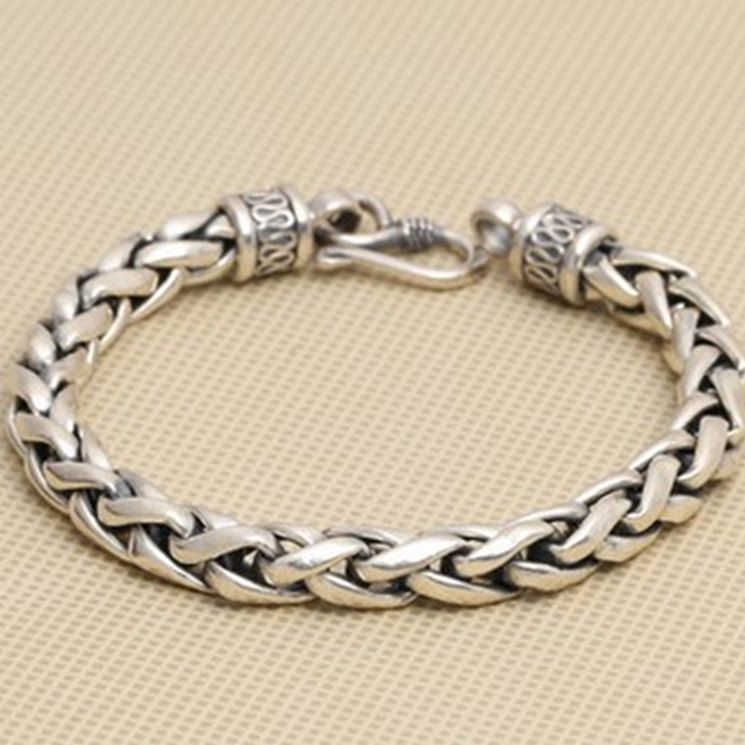 Comprensión Fangoso Condicional Sólido plata 925 espesor pulsera de cadena hombres diseño simple 100% real 925 plata esterlina Comprensión Fangoso Condicional Sólido plata 925 espesor pulsera de cadena hombres diseño simple 100% real 925 plata esterlina