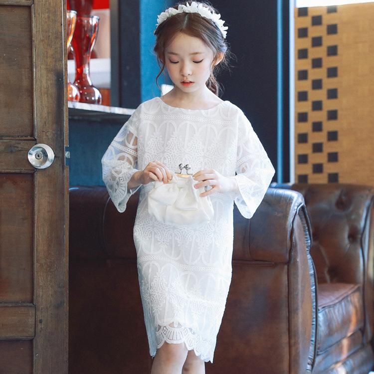 Vestidos de niña vestido de niña blanco niño de vestido de encaje de primavera4