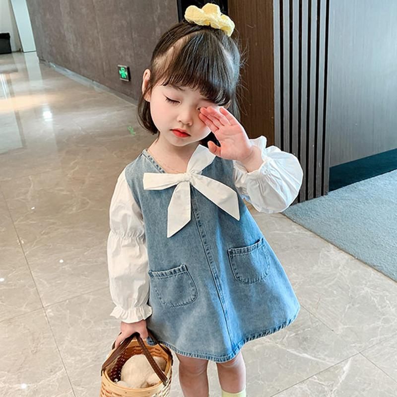 Vestidos Niña Chicas Bebé Arco Lindo Vestido Coreano Niños Princesa Ropa Moda Remiendo Disfraces Chidlren Fiesta Vestidos Por 3 7 Años De 18,94 |