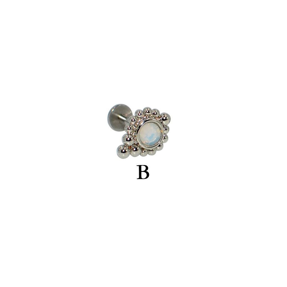 b Opal Lip Ring-1.2x8mm