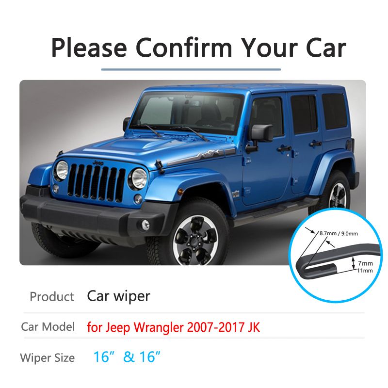 Para Jeep Wrangler JK 2007 ~ Wiper Blades Front Window Windserler  Limpiaparabrisas Accesorios para automóviles 2008