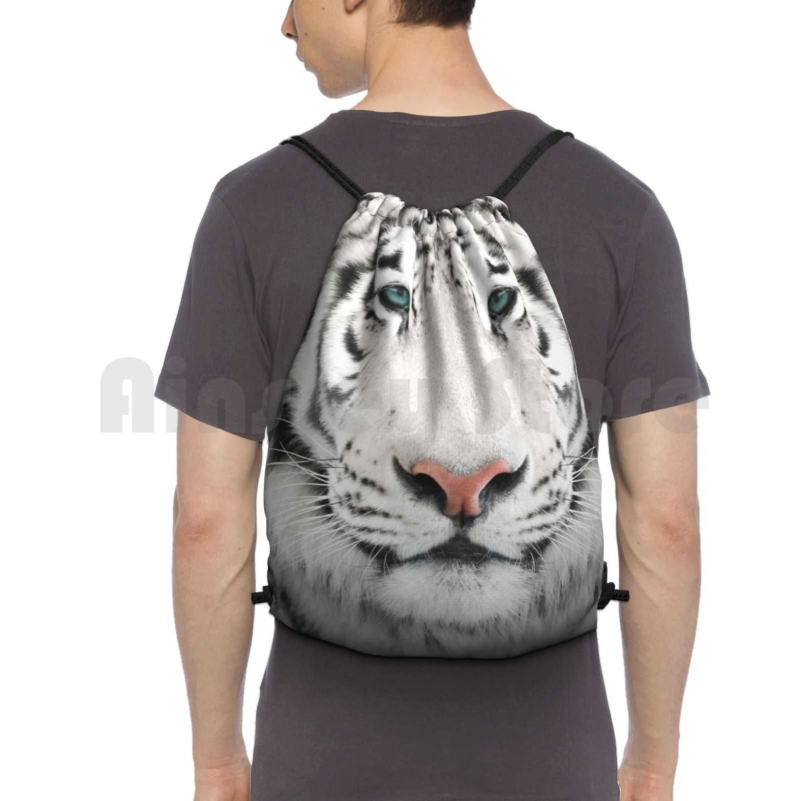 white tiger head backpack