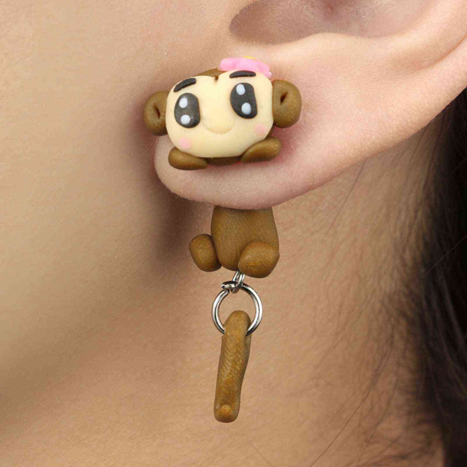 Cute Polymer Clay Animal Stud Earrings for Women Handmade 3d Cartoon Colorful Jewelry Lovely Flower Panda Cute Polymer Clay Animal Stud Earrings for Women Handmade 3d Cartoon Colorful Jewelry Lovely Flower Panda