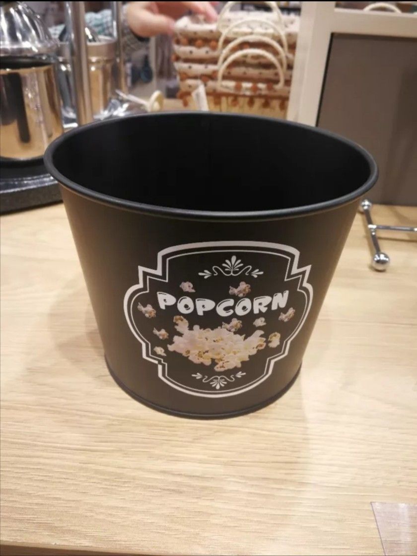 Seau à copeaux de pop-corn en métal