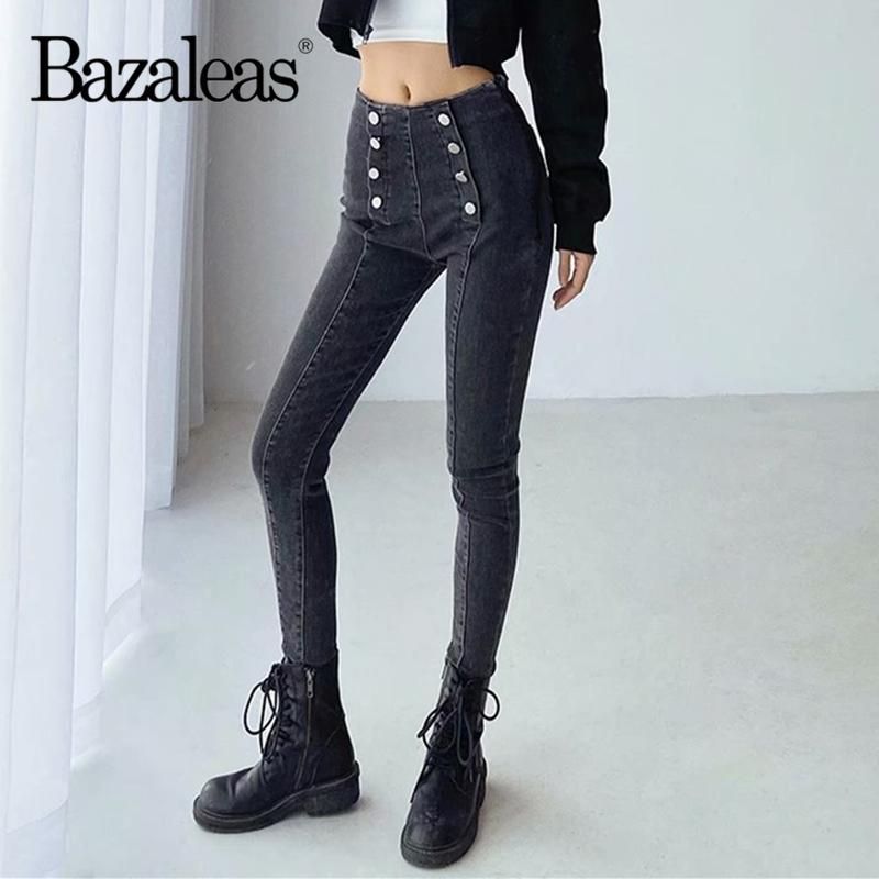 Compra Jeans Para Mujer 2021 Algodón Mujeres Moda Lápiz Flaco Jean  Streetwear Deman Pantalones Vintage Alta Cintura Doble Lado Botones Barato  | Entrega Rápida Y Calidad | Es.Dhgate