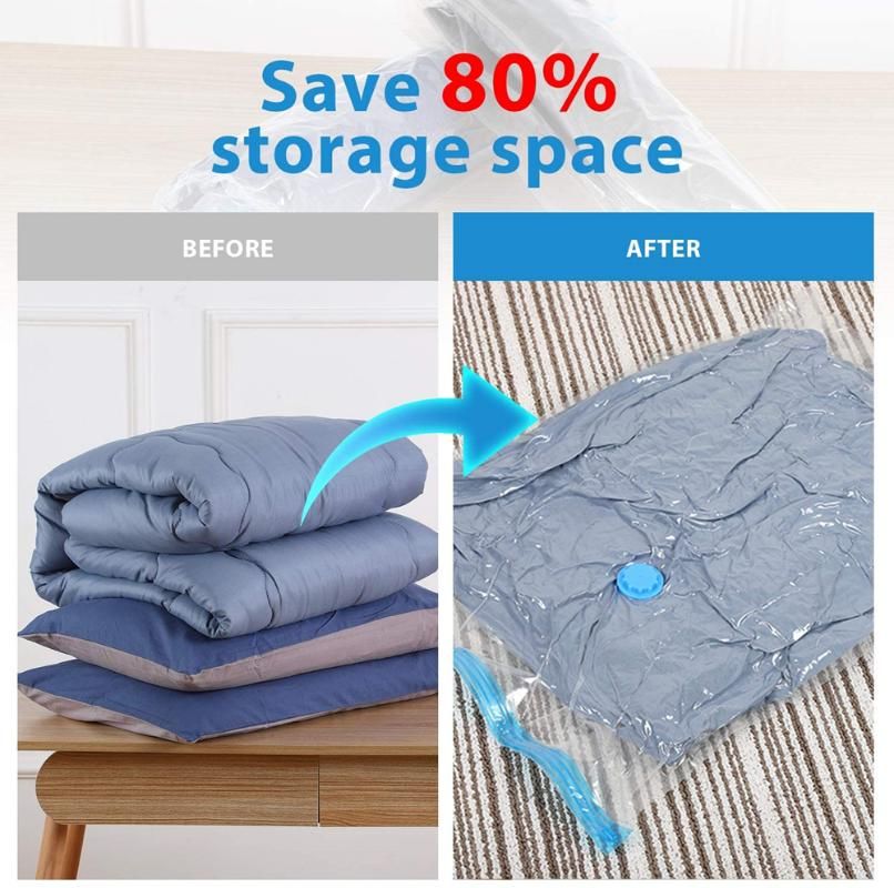 Thickened Vacuum Storage Bag for Cloth Compressed Bags Reusable Vacume Pack  Double Zip Seal for Blanket Clothes Quilt Organizer