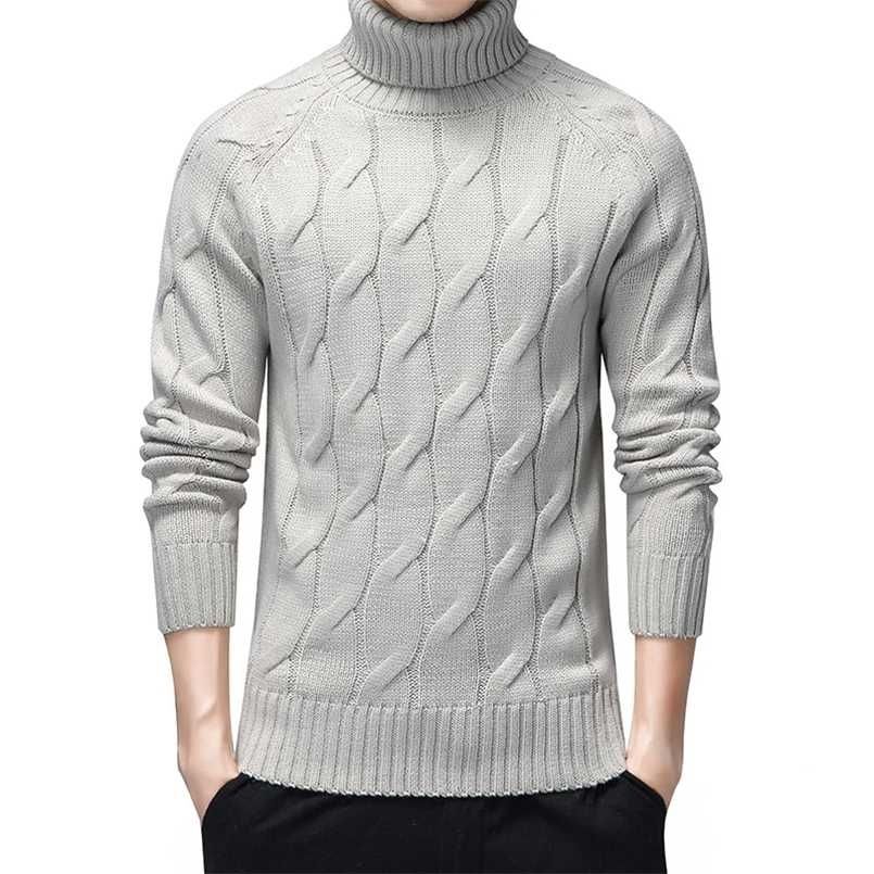 Black Turtleneck Sweaters Men Thick 