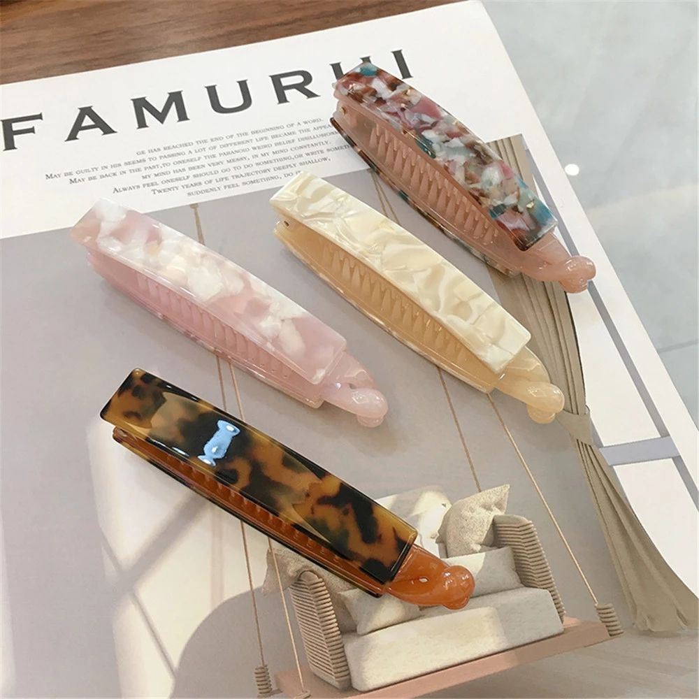 Vintage Leopard Acetate Hair Claw Banana Clips Marble Hair Clips Crab Clamp Hairpins For Women Girls Headwear Hair Accessories Vintage Leopard Acetate Hair Claw Banana Clips Marble Hair Clips Crab Clamp Hairpins For Women Girls Headwear Hair Accessories