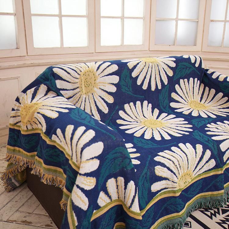 Decken Gänseblümchen Blume Formdecke Ländliche amerikanische Sandhaartuch Decke für Couch Sofa Dekorative Slipcover Hohe Qualität