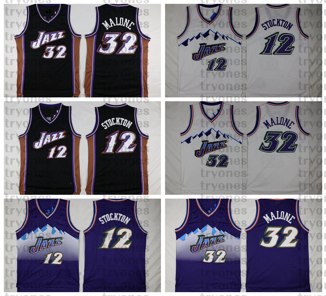 Jersey Utah Jazz Temporada 1996-1997 Marca: Adidas Nombre: Karl Malone /  John Stockton Número: 32 / 12 Color: Morado / Blanco #malone…