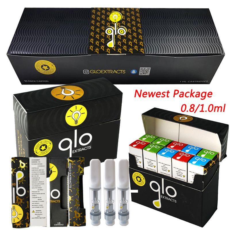 GLO Extracts Vape Cartridges Packaging Atomizers 0 8ml 1 0ml Carts 