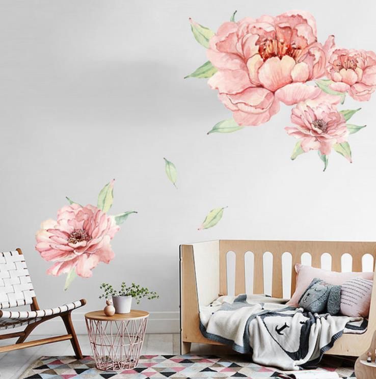 #6 Peony Rose Flowers Wall Stickers