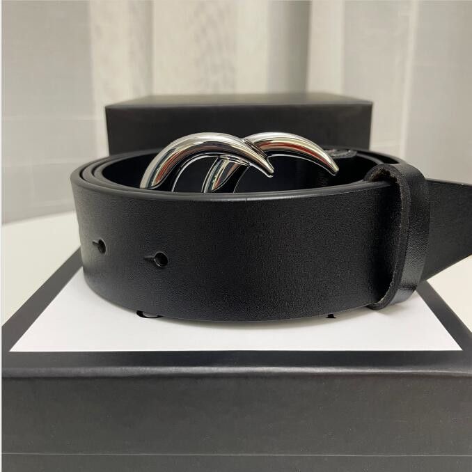 A6 Bright silver buckle + Black Leather