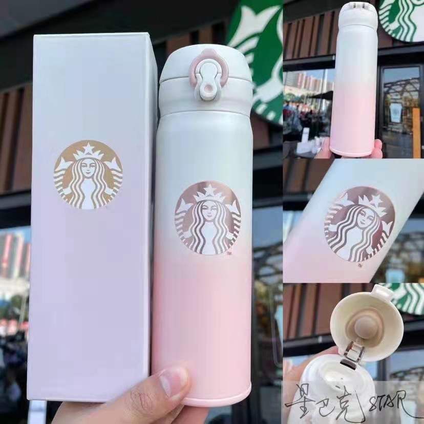 2021 Fashion 500ML Starbucks Чашка Бутылка для воды Вакуумная из нержавеющей стали Кружки Чайник Thermo Cups Подарочный продукт