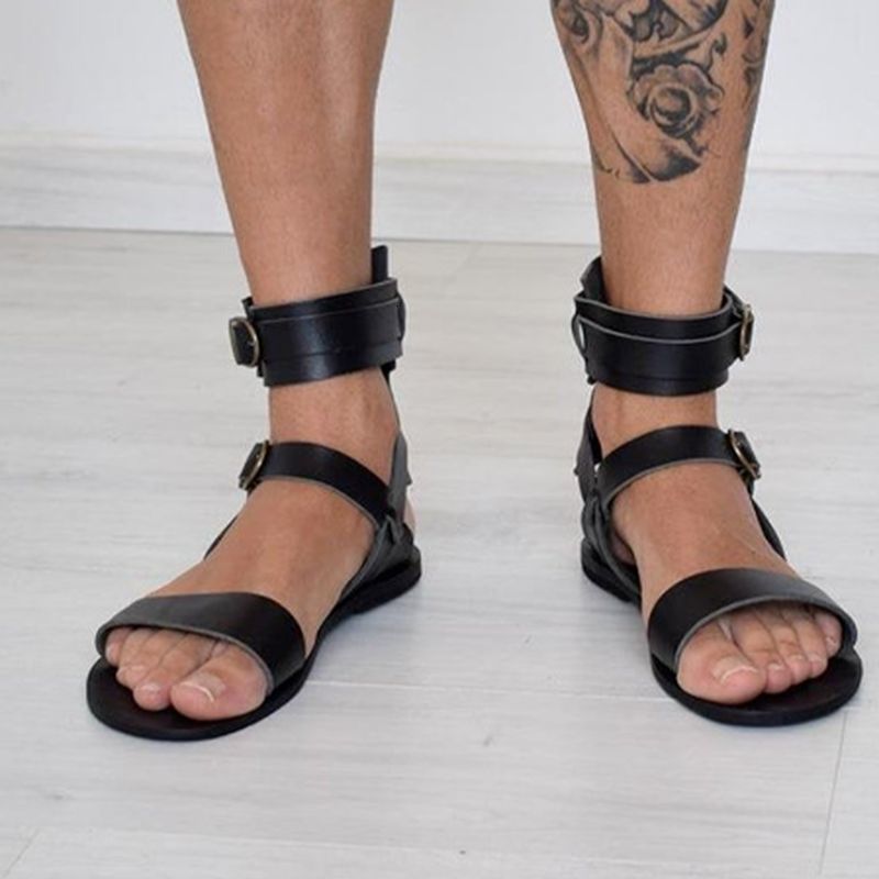 Sandals Sandália Masculina De Couro Pu Sem Cadarço, Sandália Casual  Gladiadora Em Estilo Britânico Respirável 8kh135 NGHW From Kazmdvd801,  $1.02 | DHgate.Com