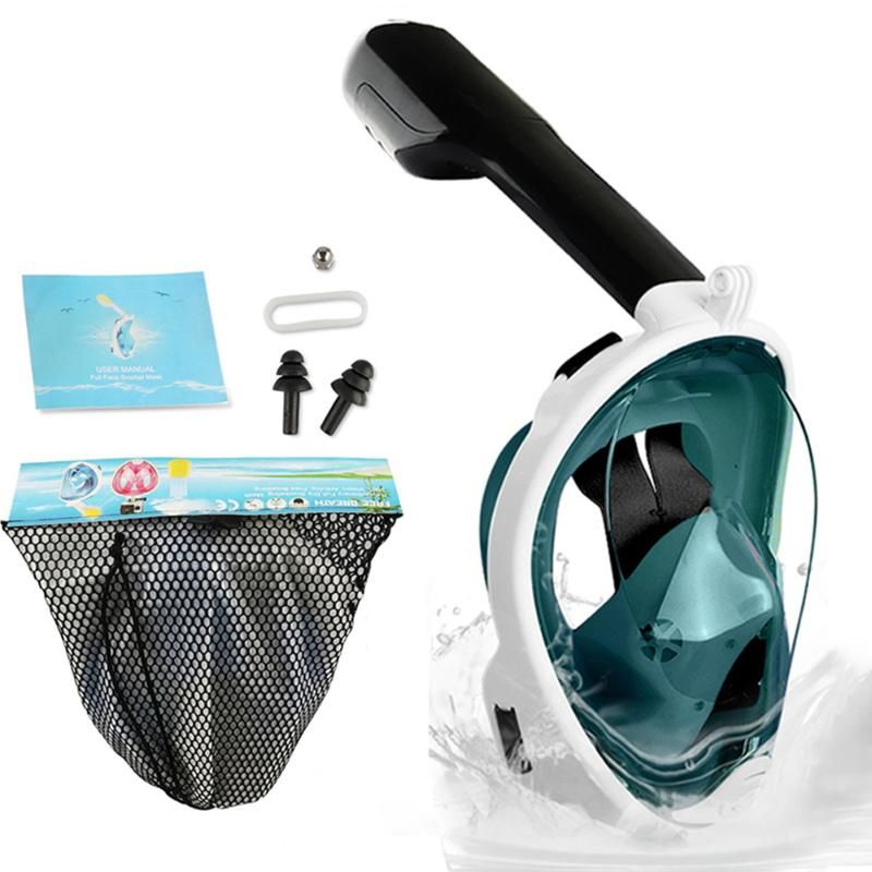 Scuba Diving Mask Full Face Anti Fog Goggles Mount Underwater Wide View Snorkel 