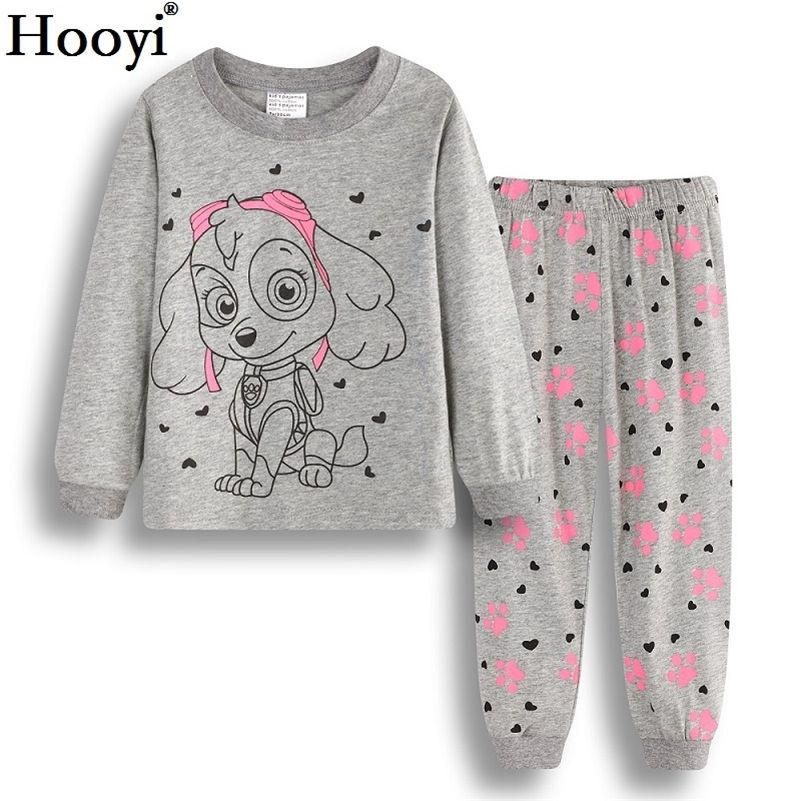 Hooyi Dog Baby Girls Pijamas Trajes 2 3 4 6 7 Años Ropa Infantil Conjuntos De Ropa De Niña Conjuntos De Ropa Camisetas Pantalón De Dormir 100% Algodón 210225 De 21,23 € | DHgate