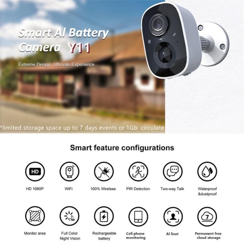Mini cámaras 2.4G cámara de vigilancia de WiFi Seguridad inalámbrica POWER POWER IP65 a prueba de intemperie de 2 vías Noche de voz de 2 vías