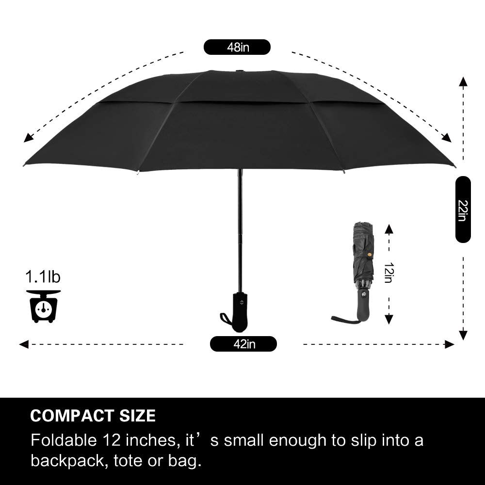 Viaje compacto con plegamiento inverso automático invertido de adentro hacia afuera Sun Rain Mujeres 10 Costillas Sinbrellas