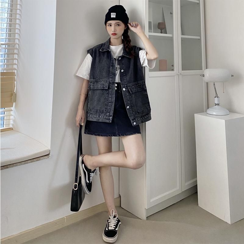 Compra Chalecos De Mujer Chaleco De Mezclilla Vestido De Mezclilla Primavera  2021 Jeans Azul Jeans Chaqueta De Algodón Para Mujer Mujer Outerwear Chaleco  Chica Barato | Entrega Rápida Y Calidad | Es.Dhgate