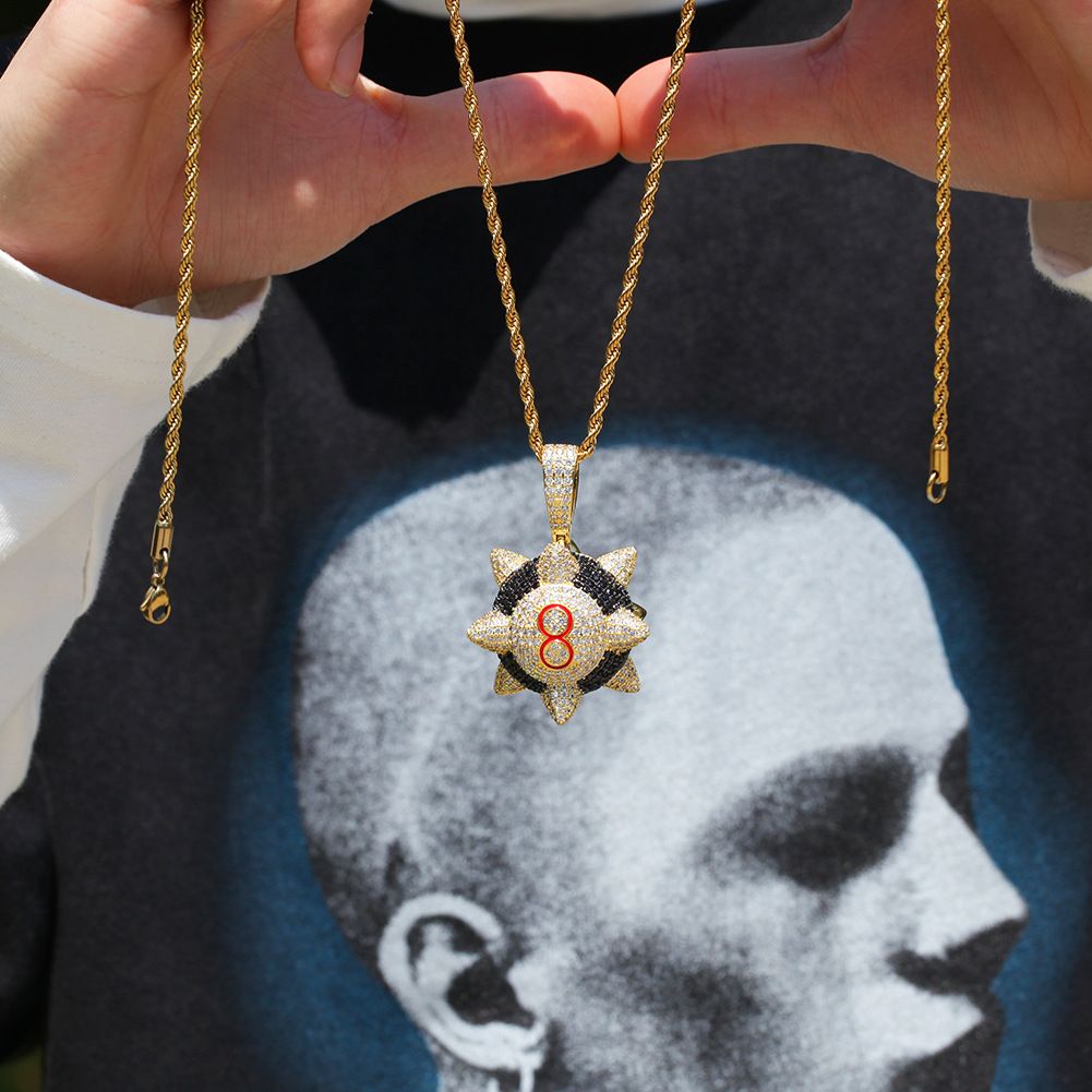 Spiked 8 Ball Pendant Trippie Redd 