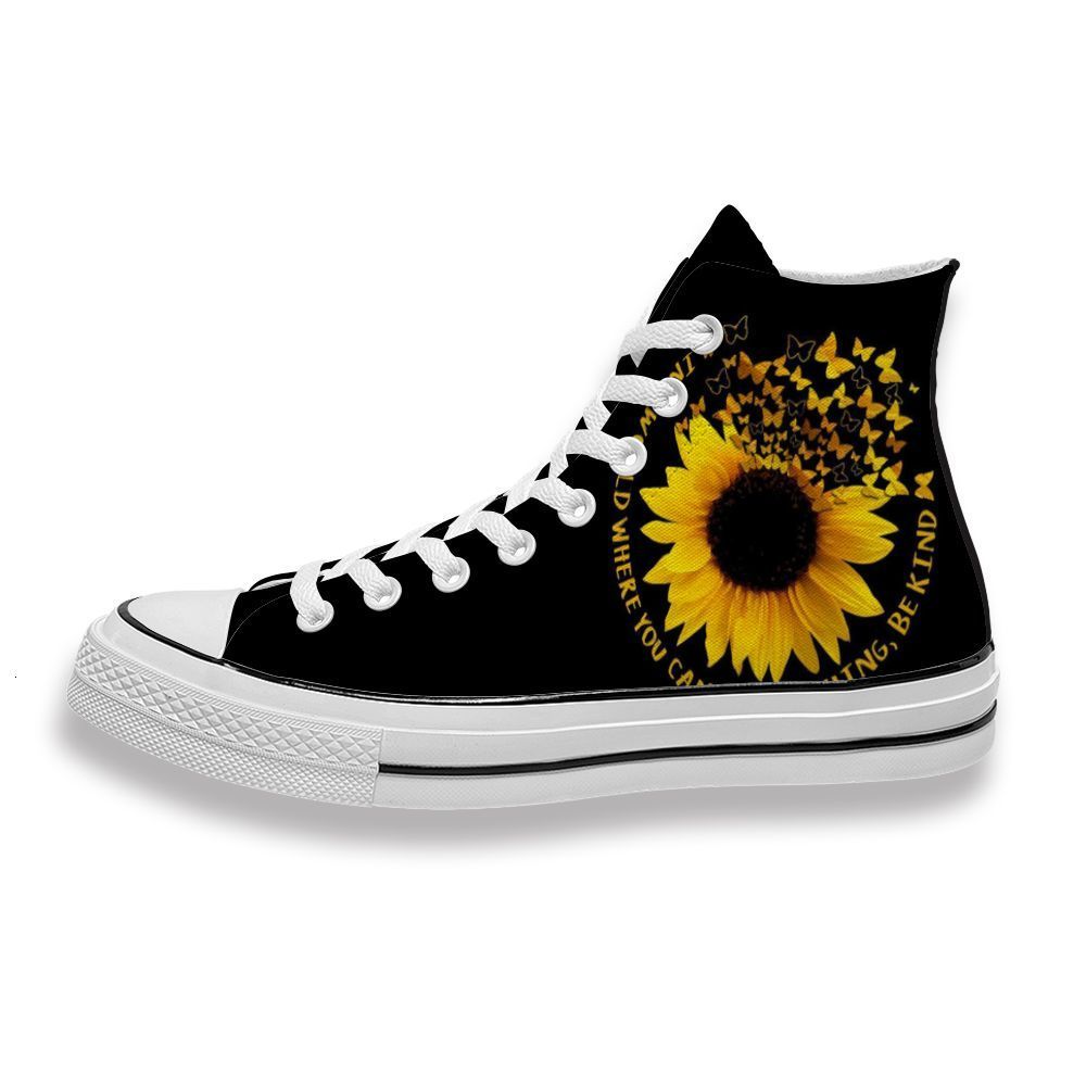 Custom Sunflower Mens Classic High Top Canvas Shoes Fashion Sneaker