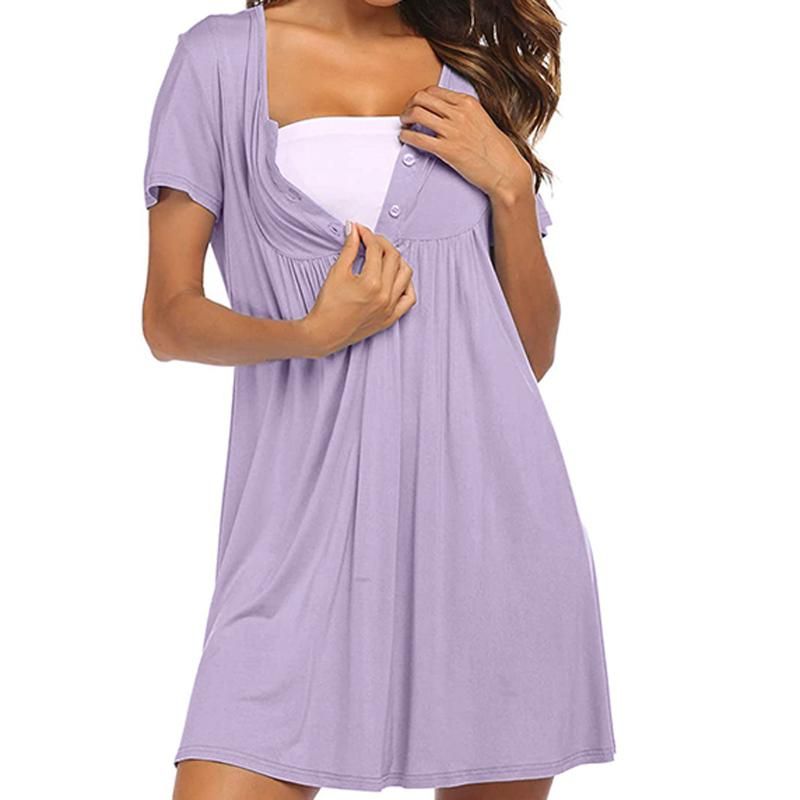 Vestidos De Manga Corta De Lactancia Materna Para Mujeres Em Vestidos De Manga Corta De Lactancia Materna Para Mujeres Em