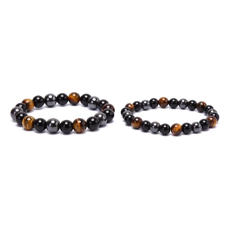 Paquete De Pulsera De Hombre De Hematita De Ojo De Tigre De Paquete De Pulsera De Hombre De Hematita De Ojo De Tigre De