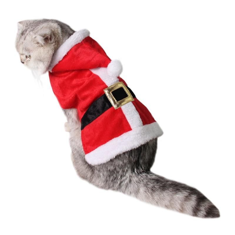 Disfraces de gato Navidad Divertido Santa Claus Capa para pequeños Perros Anuario de Navidad Año