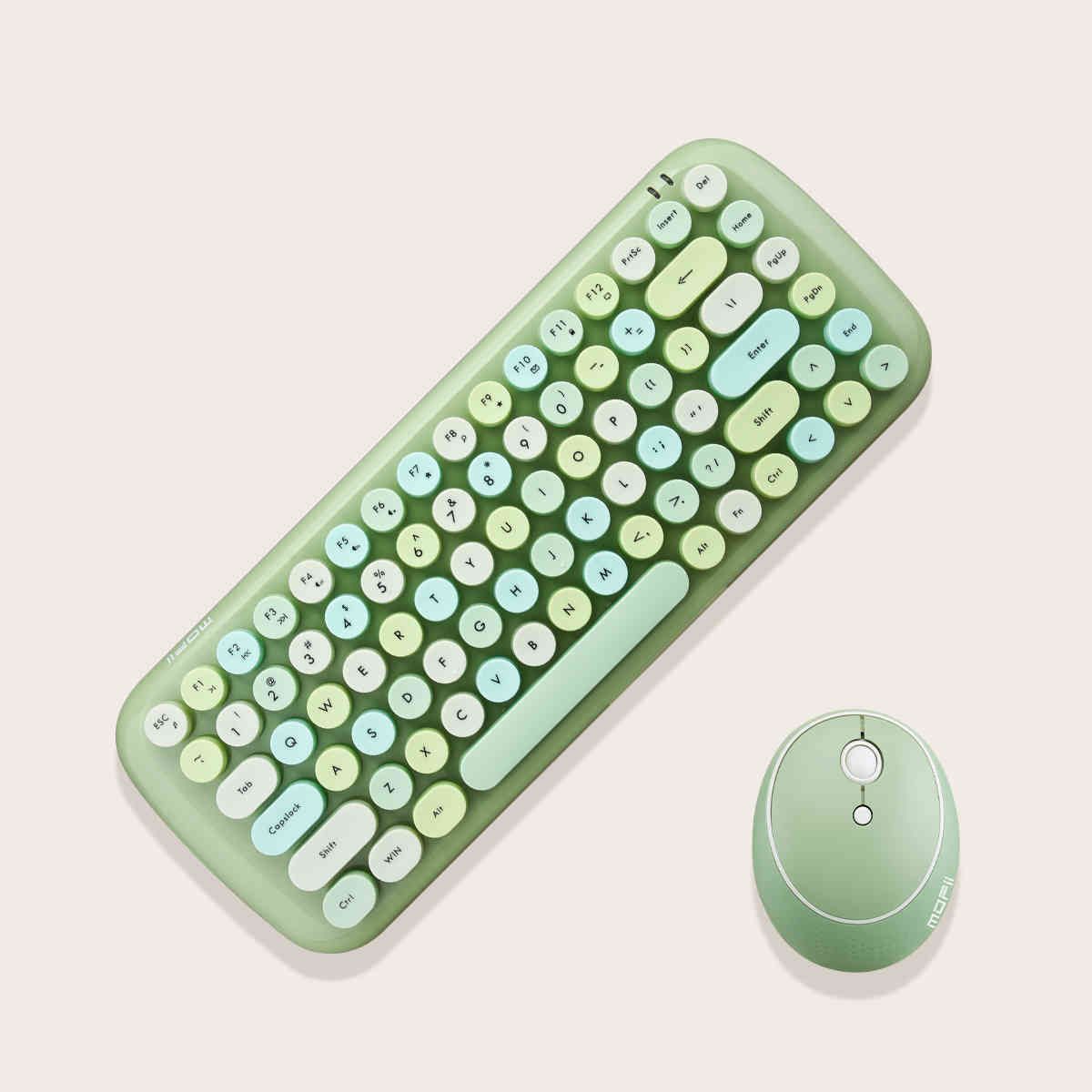 conjunto de teclado verde