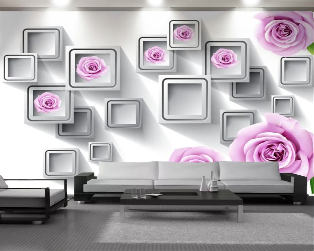 Blanco Marco Flores Foto 3D Wallpaper Romántico Flower Silk Mural Fondos de  pantalla gratis para una