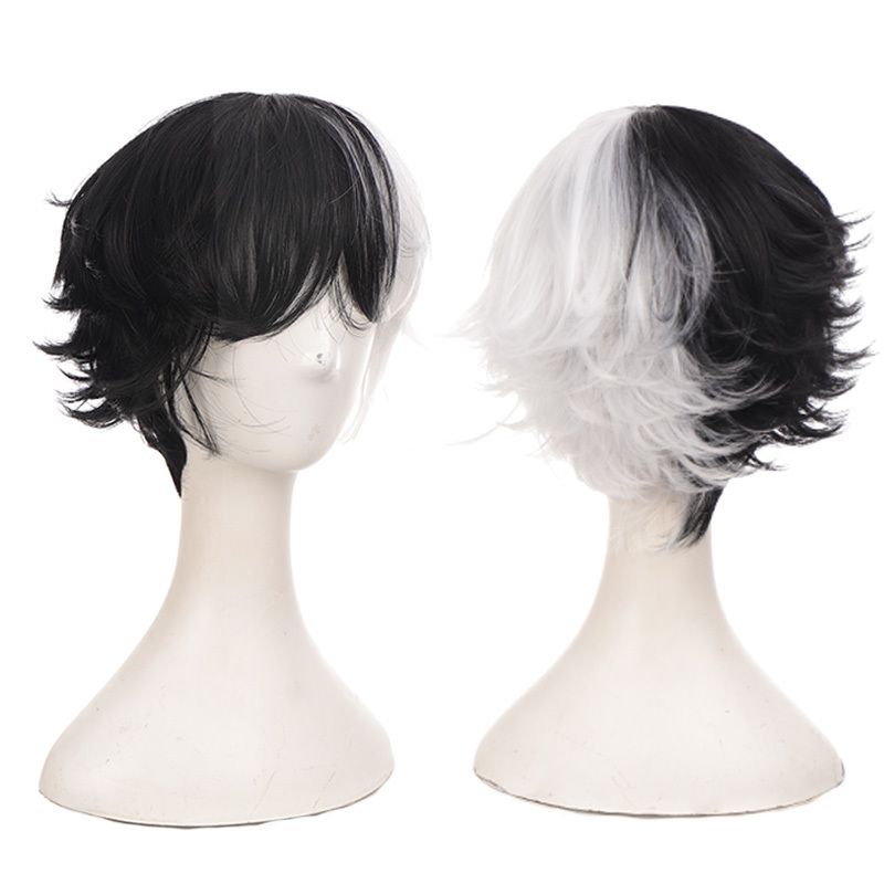 Short Curly Male Wig Black White Yellow Half Cosplay Anime Costume Halloween Wigs Synthetic Hair With Bangs For Men Boy Women From Glass Smoke 31 52 Dhgate Com Short Curly Male Wig Black White Yellow Half Cosplay Anime Costume Halloween Wigs Synthetic Hair With Bangs For Men Boy Women From Glass Smoke 31 52 Dhgate Com