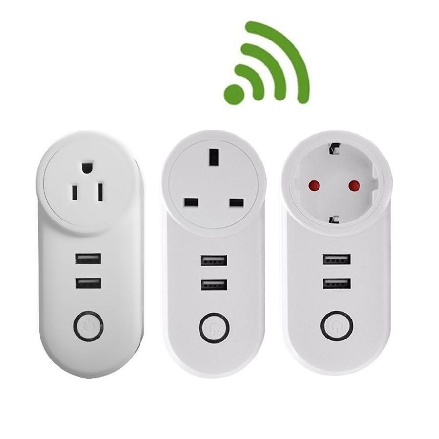 USB Charger Socket Wifi Smart Plug Wireless Power Smart Socket Outlet Wifi Remote Control Timer eWelink Smart charger Alexa Google Home