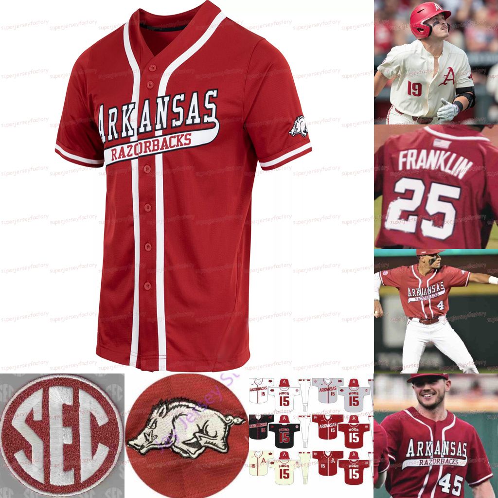 arkansas baseball jersey cream