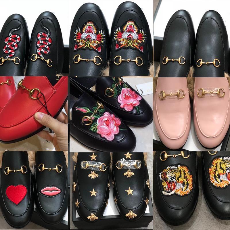 Schoenen Muilezels Doos Casual Bont Slippers Dames Ketting Dames Mannen  Mens Loafers Slipper Princetown Dia's met Sandal RMGVO