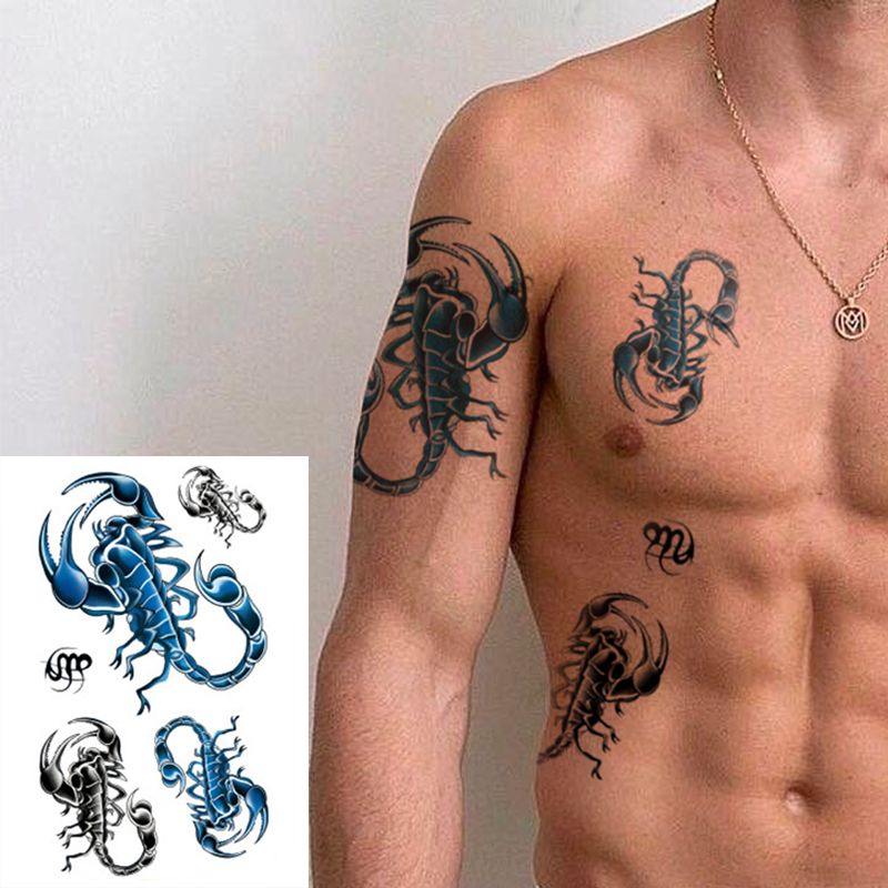 Waterproof Temporary Body Art Arm Shoulder Chest Scorpion Sword Tattoo Sticker Women/Men Hot Sale Waterproof Temporary Body Art Arm Shoulder Chest Scorpion Sword Tattoo Sticker Women/Men Hot Sale