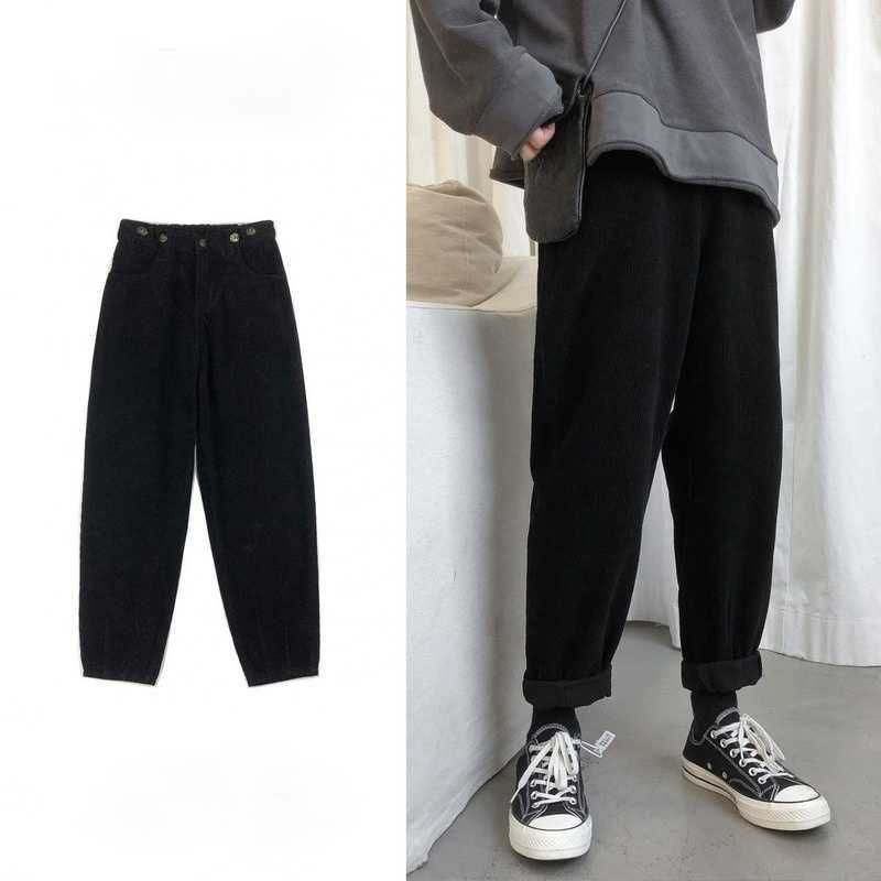 Corduroy Pants Mens Fashion Solid Color 