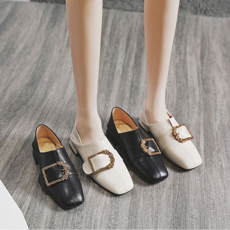 Acheter Pas Cher Moyen Talon Petit Cuir Chaussures De Style Britannique  Femme Spring Chaussures Femme 2021 Nouveaux Modèles De Printemps Une Pédale  Net Filet Rouge En Cuir Souple Chaussures Du 28,69 € | Fr.Dhgate