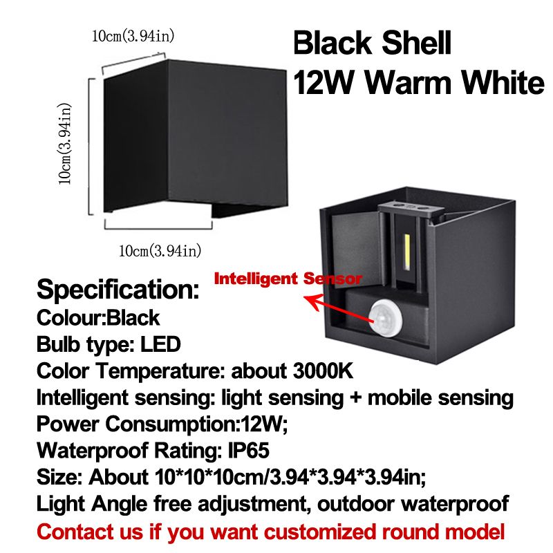 Sensor inteligente preto quente 12w