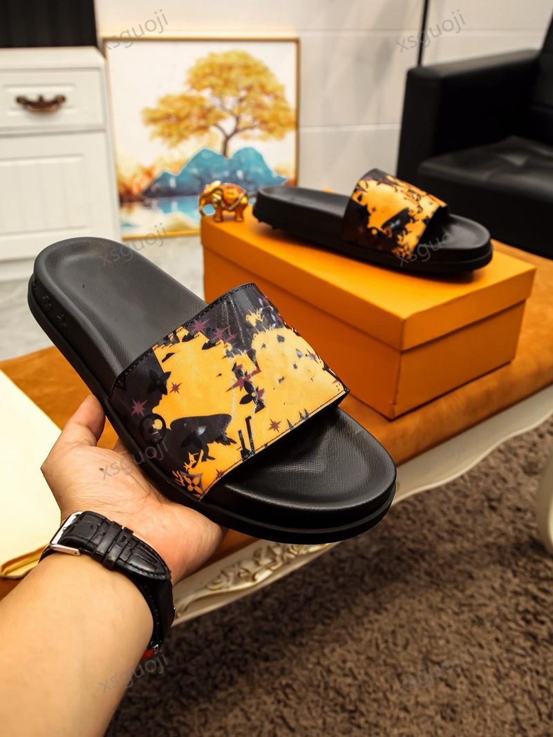 Louis Vuitton slipper zapatillas de sandalias de de alta calidad, con marco original y diseño de playa para hombres, calidad superior EUR38-45