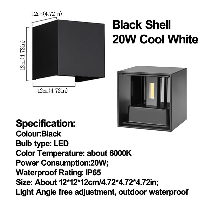 Shell negro 6000k Fresco blanco 20W 4.7 pulgadas