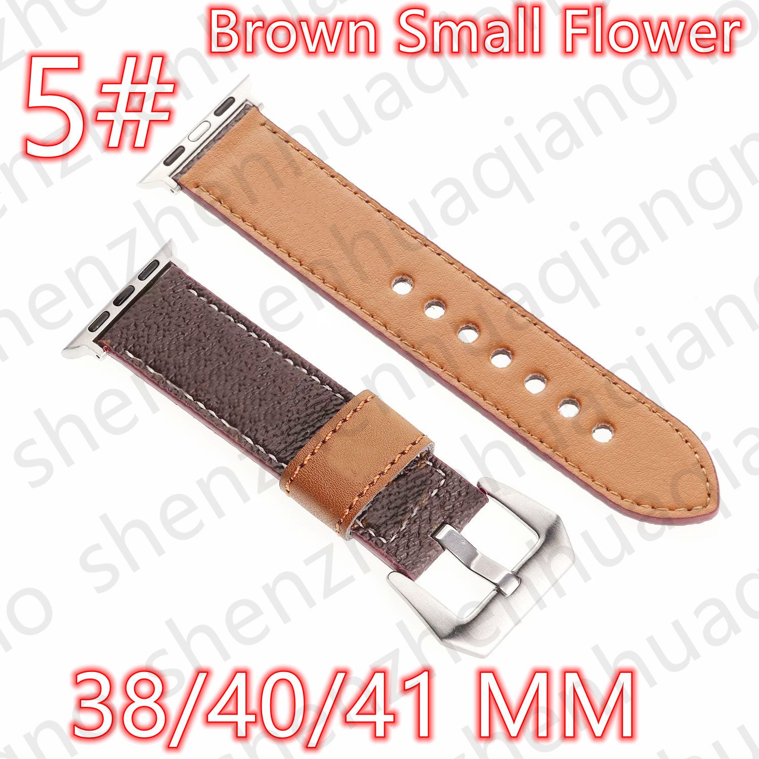 5#38/40/41mm marrone piccolo fiore v logo