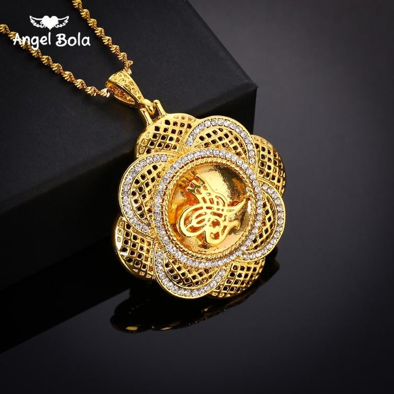 Pendant Necklaces Flower Metal Coin 